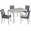 Ensemble de table de salle à manger 5 pièces en bois, ensemble de table de cuisine avec une table rectangulaire et 4 chaises rembourrées, ensemble de table de salle à manger en bois avec décoration en cristal et chaises-1817295106