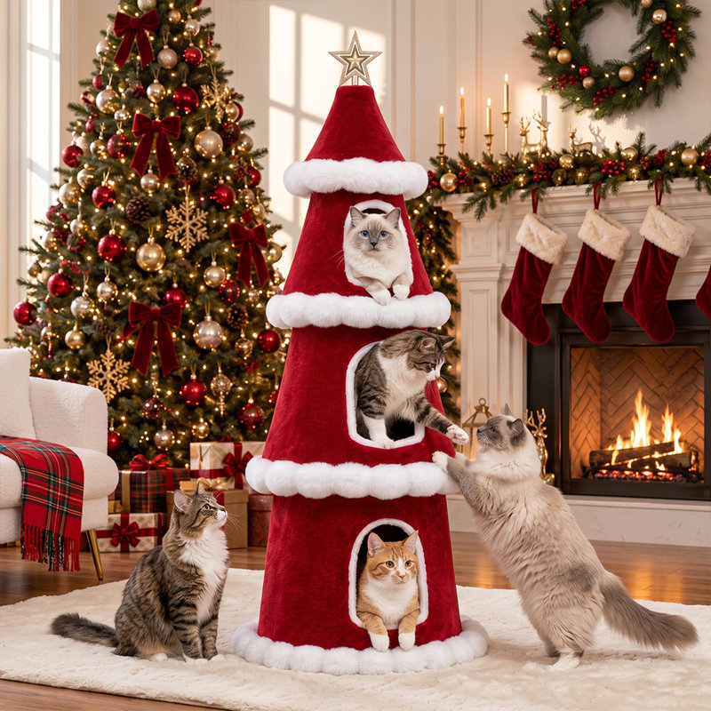 145 cm H Cat Tree / Condo, Red