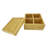 Bamboo Box 7" x 7" x 4" with 4 Cell Removable Partition Storage Condiment Tray with Lid