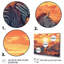Safari africain orange avec zèbres sur toile-88535211-88535212