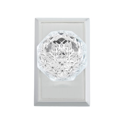 Bravura 926-1 Crystal Dummy Knob on Traditional Rectangular Rose in Satin Nickel