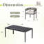 7-Piece Outdoor Patio Dining Set with 63" Rectangular Faux Wood Dining Table and 6 Cushioned PE Rattan Chairs for Backyard, Garden, Poolside-1312699477-1312699482