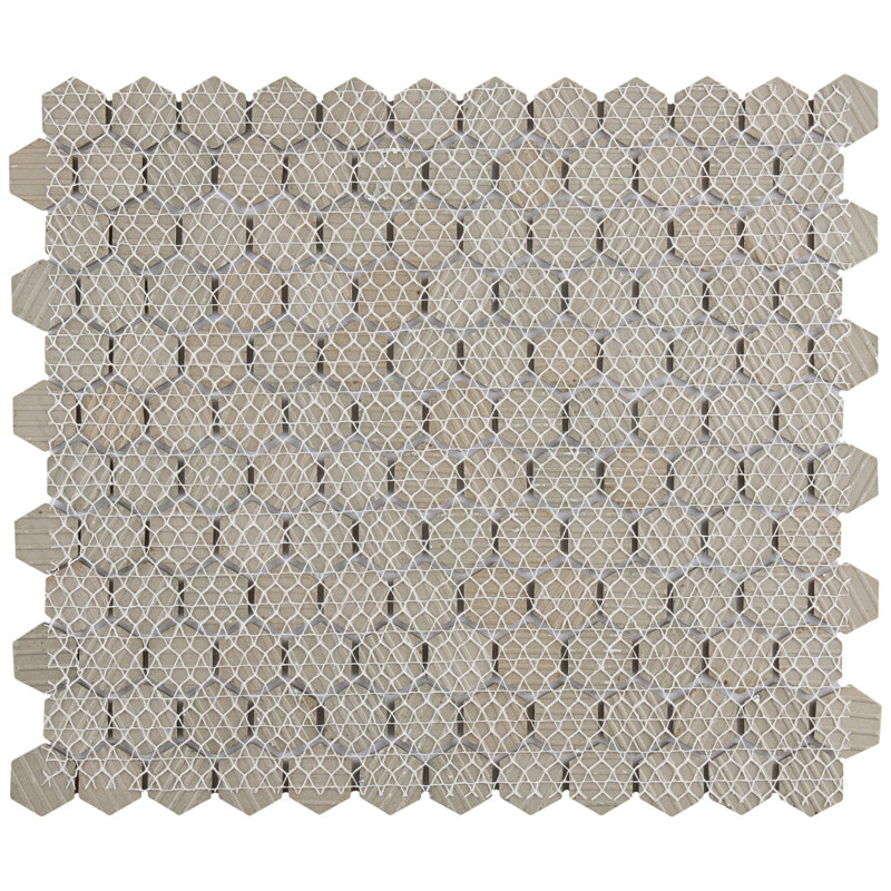 Hudson 1" x 1" Porcelain Honeycomb Mosaic Wall & Floor Tile, Gray Eye