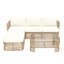 Ensemble de mobilier d'extérieur en rotin PE avec structure en fer, canapé de conversation en osier beige foncé