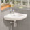 Lavabo de salle de bain d'angle en porcelaine vitreuse avec trop-plein 23 po