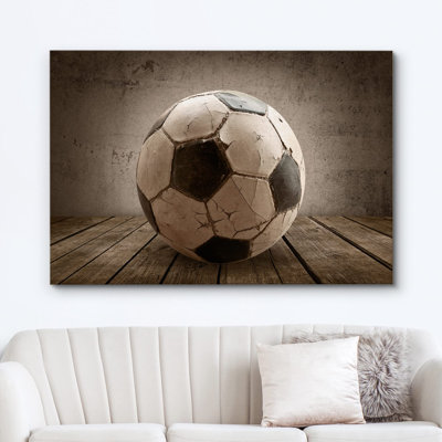 Sport " Vintage Retro Faded Soccer Ball Close Up "