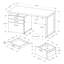 Bureau d'ordinateur, bureau personnel, ordinateur portable, installation à gauche, à droite, tiroirs de rangement, L 48 po, travail, stratifié gris, métal gris, contemporain, moderne