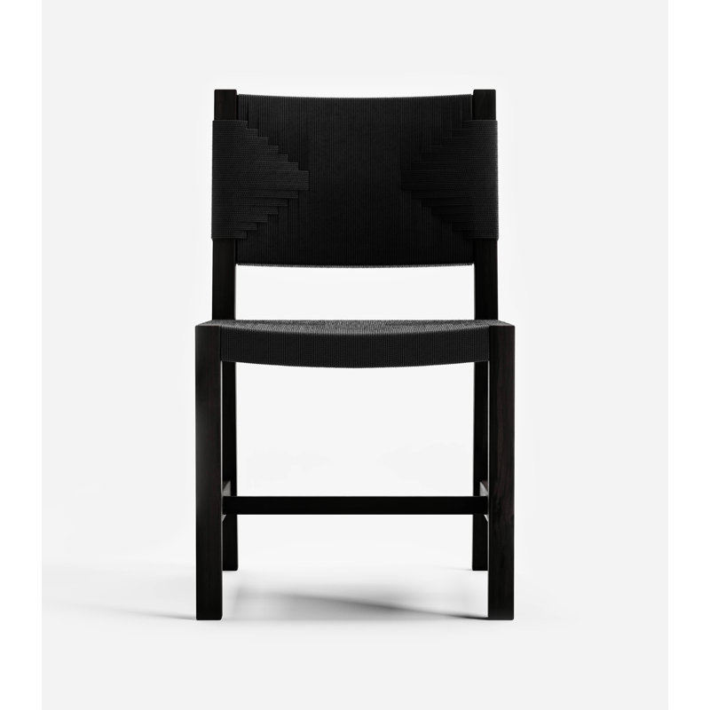 Monimbo Dining Chair, Charcoal/Black Cross Braided Cord, Black