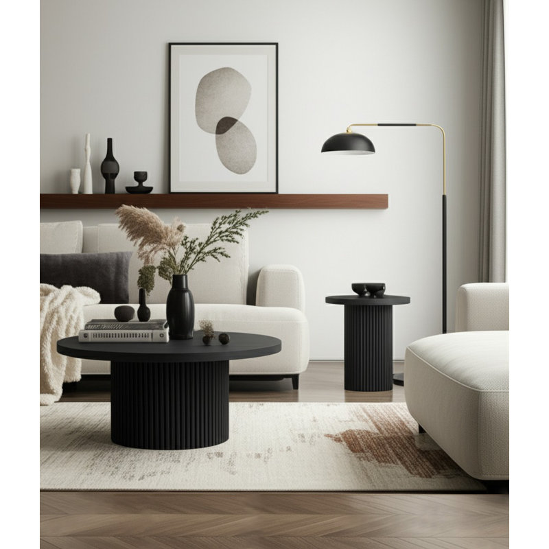 Fairmont Round Cocktail Table, Black