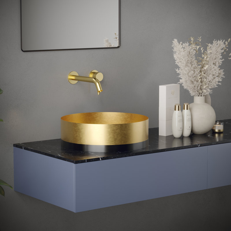 Lavabo de salle de bain Karran Cinox 15,75, Or / Gris