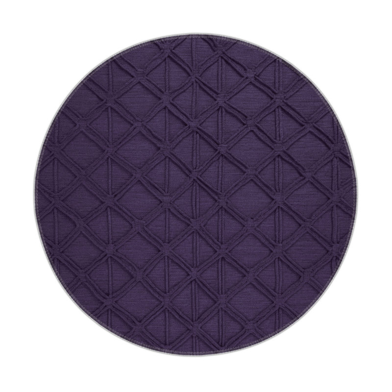 Trellis Purple Indoor and Outdoor Area Rug, Rectangle 5' x 7'