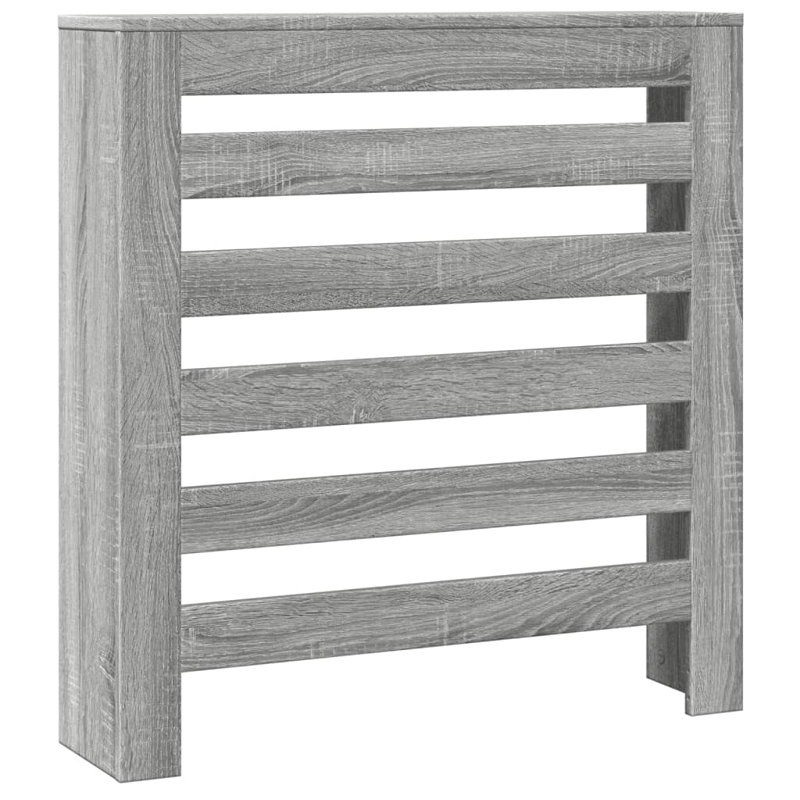 Small Radiator Cover, Grey Sonoma, 78 x 20 x 82 cm, Horizontal Slats