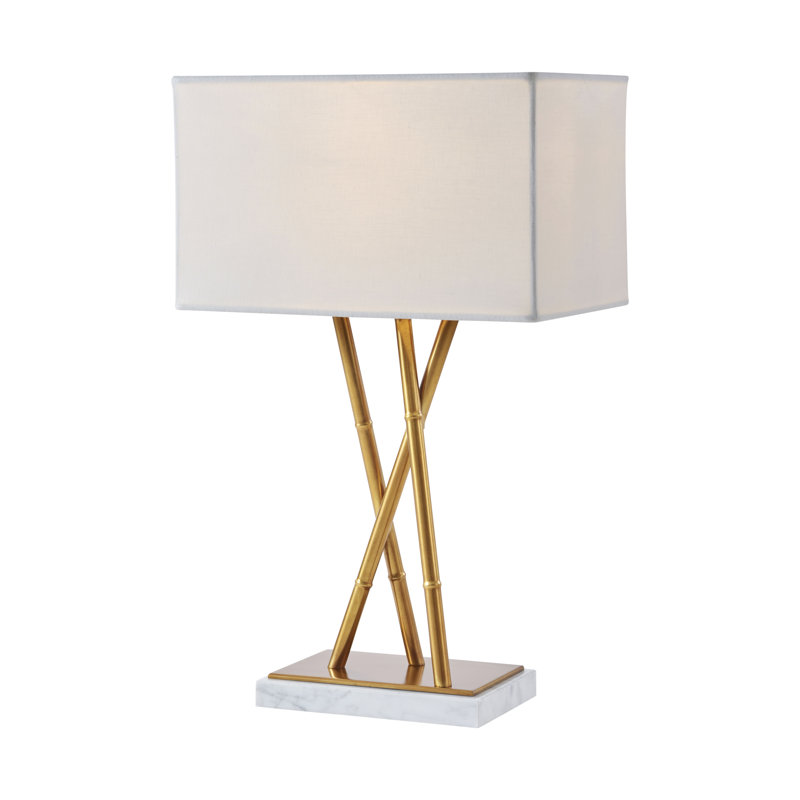TA Illuminations Table Lamp, White/Brass