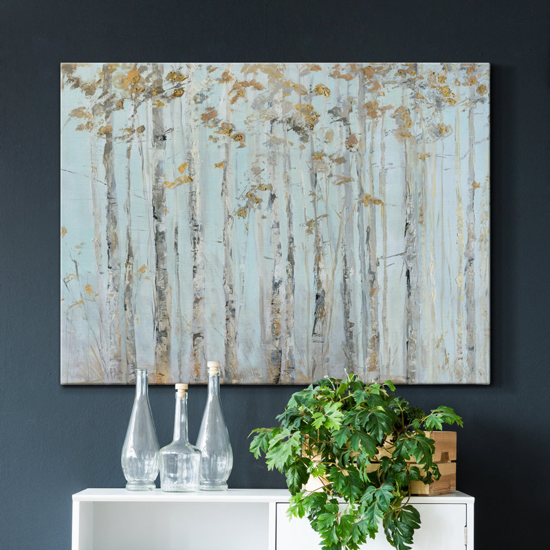«Soft Birch Forest» par J Paul - reproduction d'art sur toile tendue, H 40 po x l 30 po x P 1 po