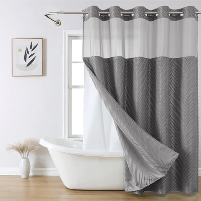 Ensemble de rideau de douche Stall no Hook