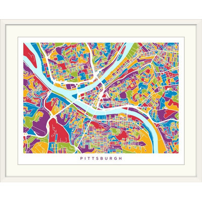 «Pittsburgh Pennsylvania Street Map» par Bellen, impression
