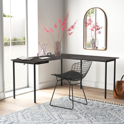 Kameron L-Shaped Metal Base Writing Desk