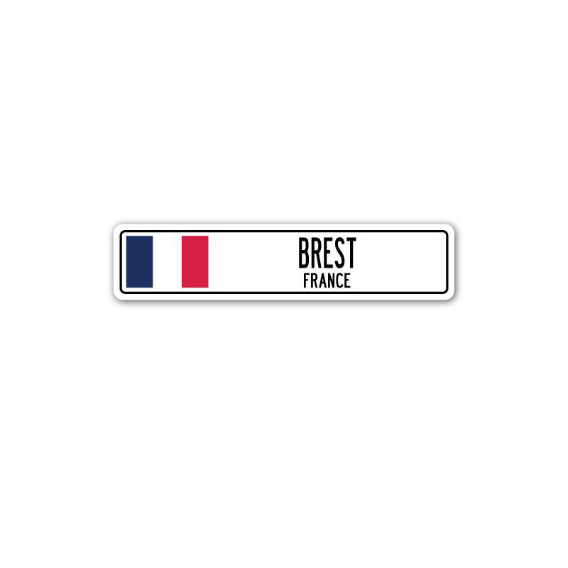 Plaque de rue Ashbourne Brest, H 4 po x l 18 po x P 1 po