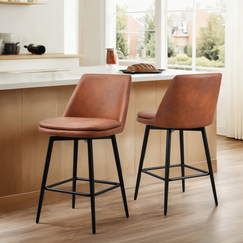 Tabouret Betzalel, Tabouret de comptoir (siège d'une hauteur de 27 p, Orange