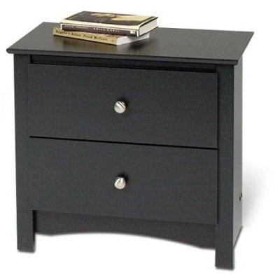 2 - Drawer Nightstand in Black -  Red Barrel StudioÂ®, 7C574449765343C8B71004F4AD5FBC47