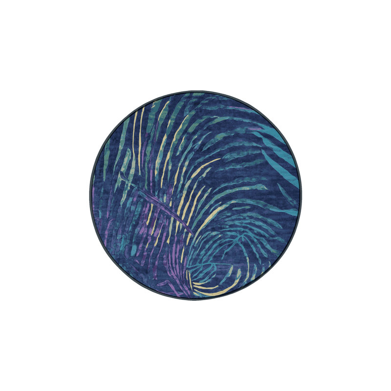Machine Washable Gray Area Rug, Round 8'