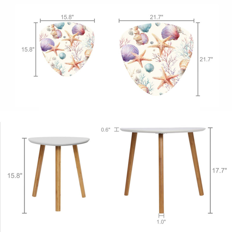 Ensemble de 2 tables basses gigognes Triangle