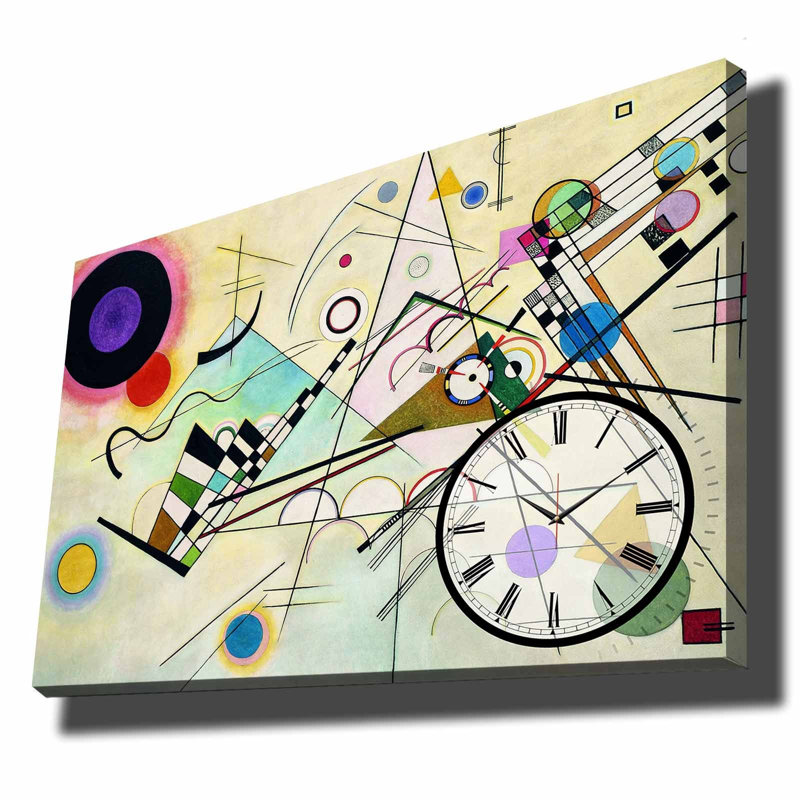 Horloge murale élégante en toile 27,6 po x 39,4 po | Toile 100% suède avec cadre 100% bois (épaisseur: 1,1 pouce) | Parfait pour la décoration intérieure, garde-temps élégant pour le salon et le bureau, design unique