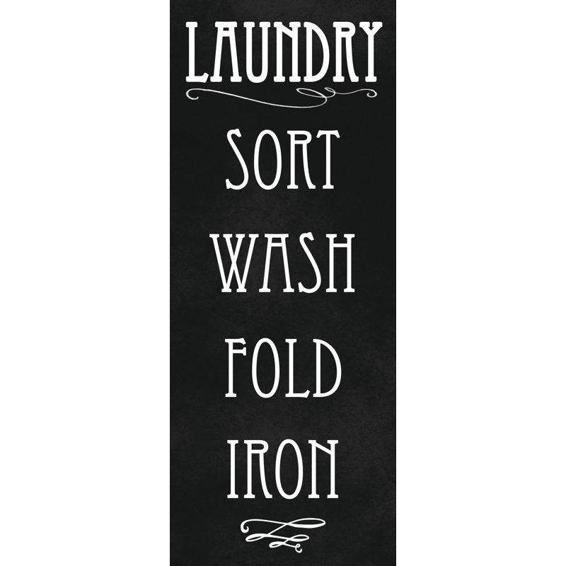Sort Wash Fold - Textual Art Print, 91cm H x 61cm W, Black Floater Framed