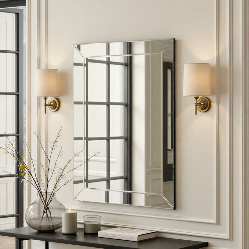 Maude Glass,MDF Wall Mirror, 120cm x 80cm