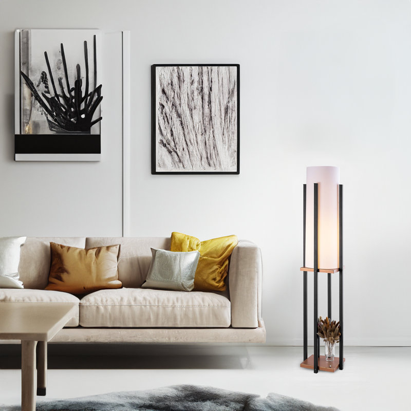Safa 51.18'' Column Floor Lamp, Brown
