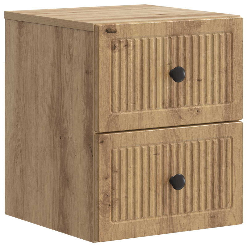 33cm W Manufactured Wood Bedside Table, Artisan Oak