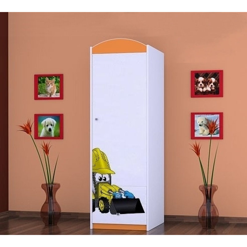 Garvin 1 Door Wardrobe, Orange