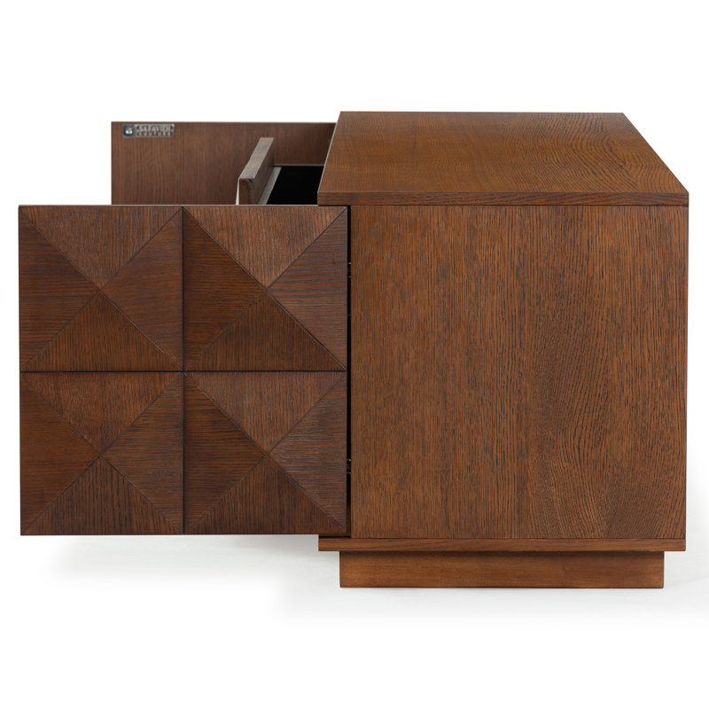 Patty 4 Door Wood Media Stand, Walnut