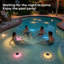 Éclairage solaire rechargeable pour piscine flottante (paquet de 2), lumières de piscine flottantes avec télécommande, 9 lumières, mode minuterie, étanche IPX7 pour piscine creusée, salle de bain, baignoire, piscine