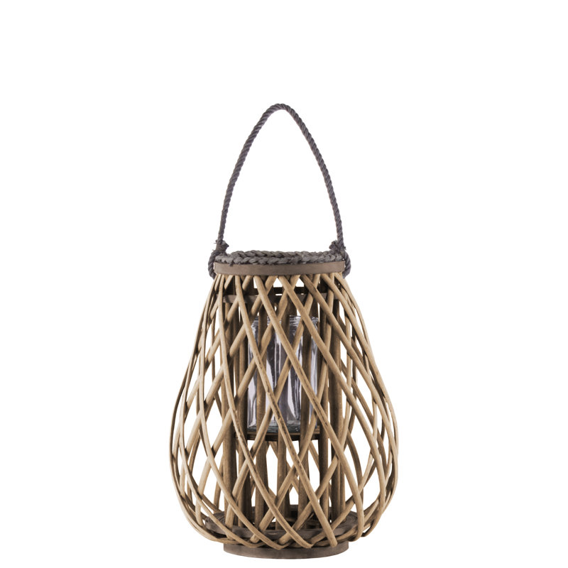 Lanterne murale en bois, Brun, H 15,75 po x l 11,75 po x P 11,75 po