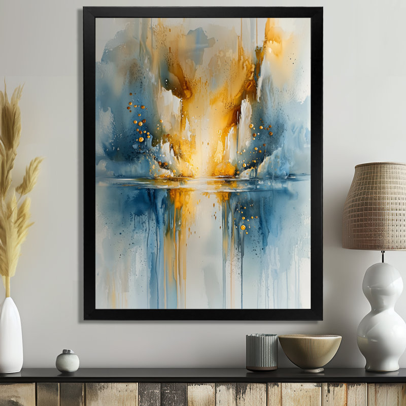 Southard - Toile abstraite, art mural, H 20 po x l 12 po, Picture Framed, Noir, noir, noir, noir