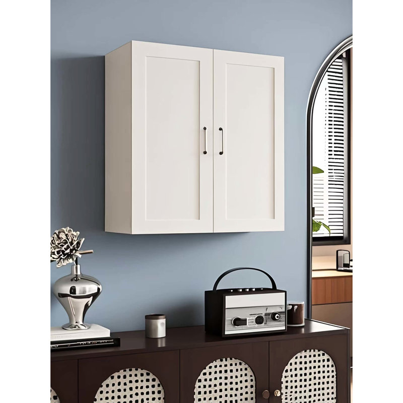 Armoire murale à double porte avec tablettes réglables en bois massif blanc pour la cuisine, la salle de bain, le rangement, la buanderie, la fabrication en caoutchouc, l 30 po x P 12 po, H 2 portes