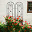 4Pcs Metal Outdoor Trellis 86.7"X19.7" Rustproof Black, For Plants Growth Garden Peas