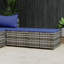 Repose-pieds d'extérieur avec coussins en rotin Chander-87937214-87937215