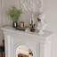 Foyer électrique en bois massif beige