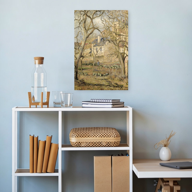 Le potager, 1878, estampe d'art mural contemporain abstraite impressionniste, H 18 po x l 12 po