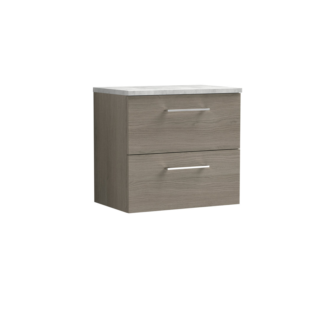 Arno 605mm Wall Hung Single Vanity Unit with Worktop