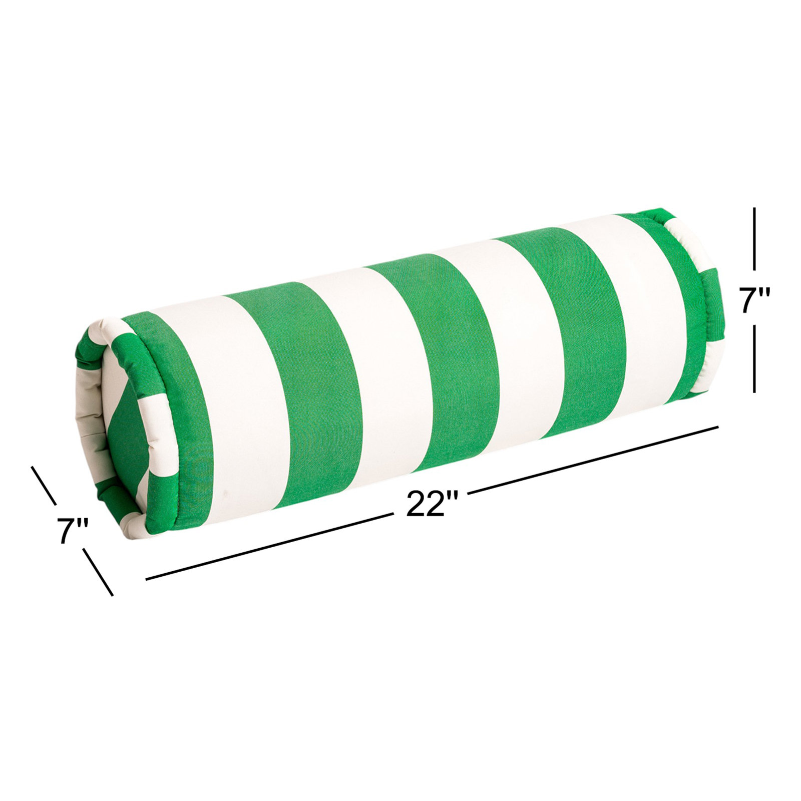 Crew Le 22" x 7" Pillow, Green Striped