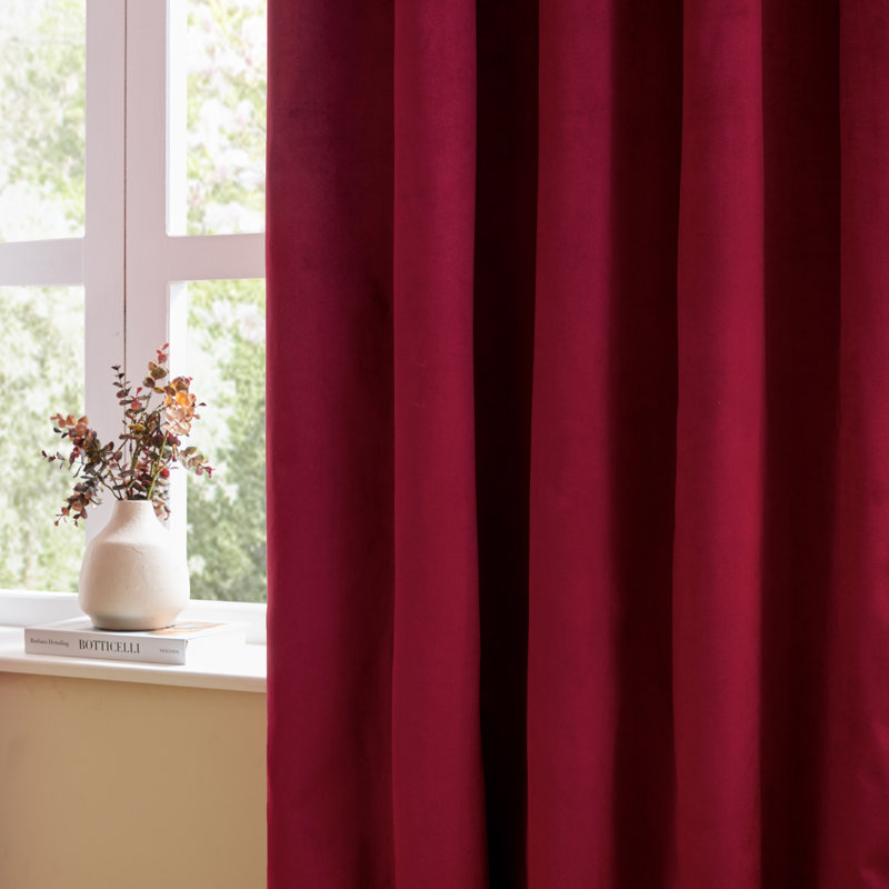 The Ultimate Velvet Blackout Curtain Panel Pair, Red, 229cm Width x 137cm Drop