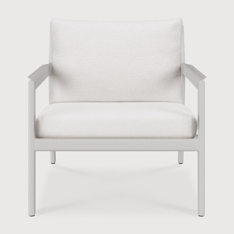 Jack Outdoor Teak Lounge Chair, White/Off White