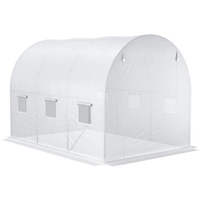Toren Traditional Polytunnel Greenhouse Replacement Cover With Roll-Up Windows And PE Material