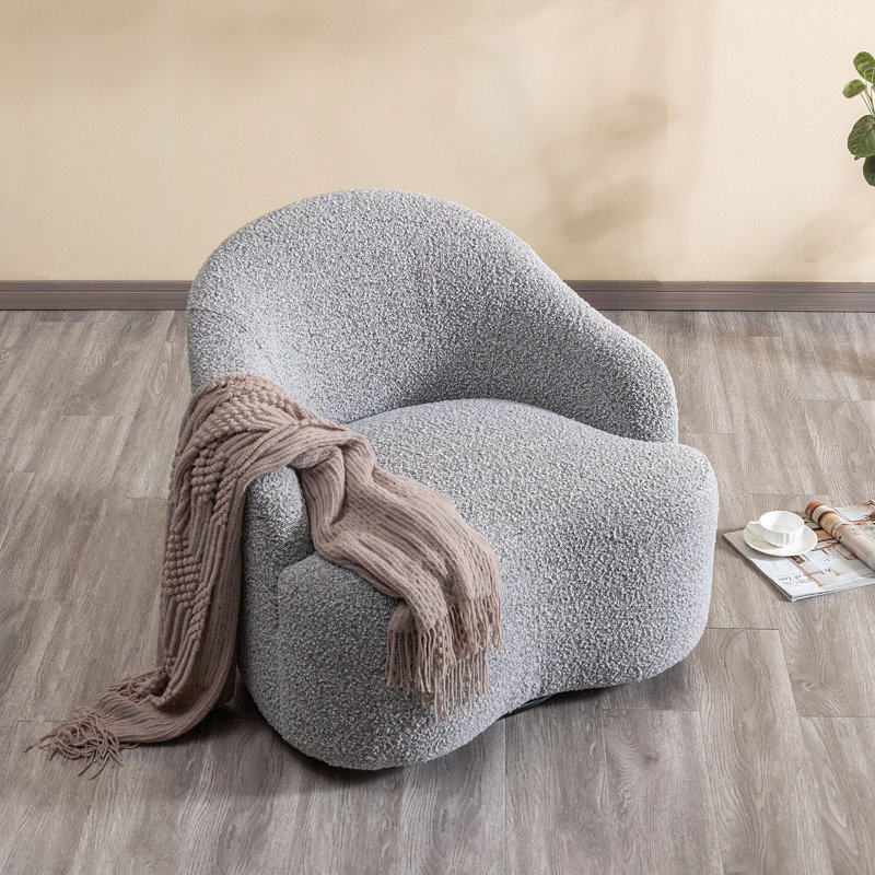 Fauteuil demi-tonneau pivotant 34 po, Mélange de polyester gris