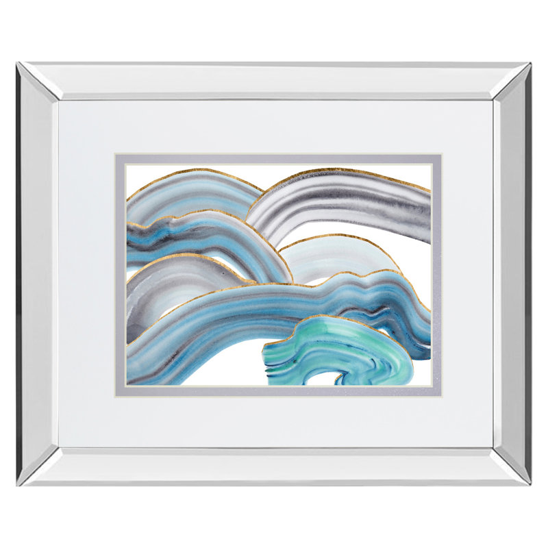 Art mural Serene Waves - 34 po x 40 po - Cadre en miroir