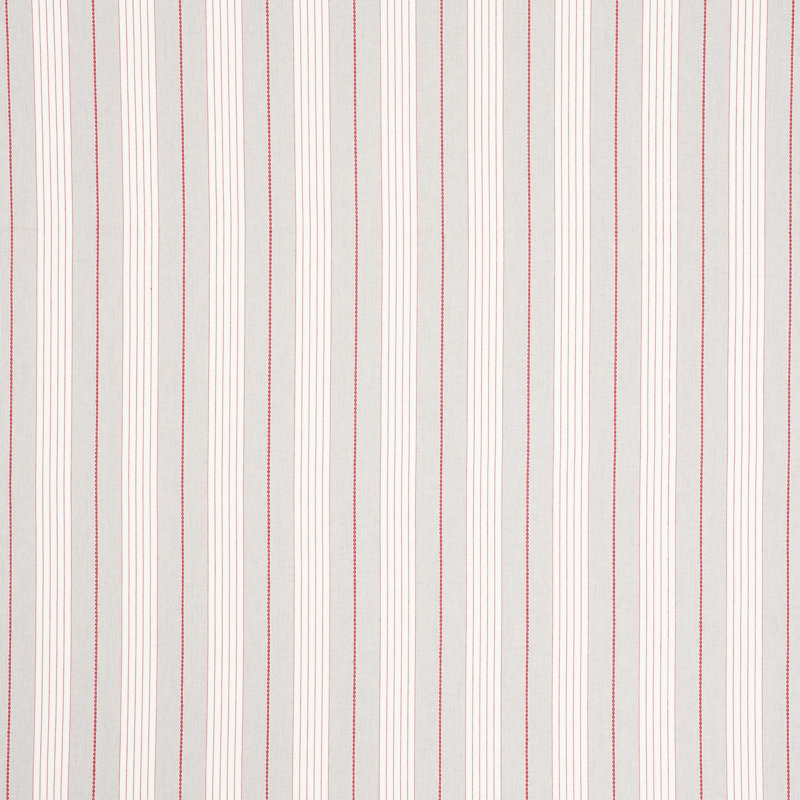 Audrey Stripe Fabric, Gray/Red