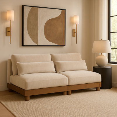 Causeuse modulaire en tissu de chenille 80 po Turin